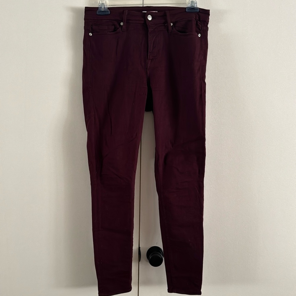 Good American burgundy/maroon skinny jeans